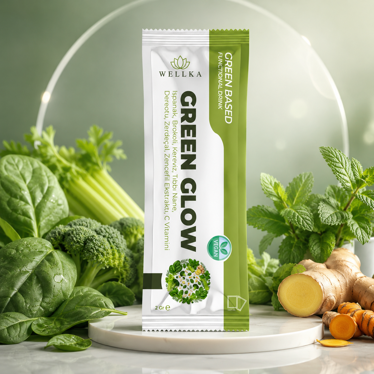 Wellka Green Glow : Yeşil içerikli fonksiyonel içecek.